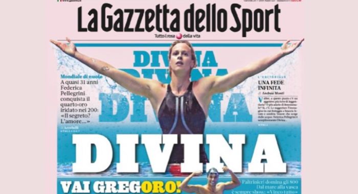 Un nuoto da prima pagina