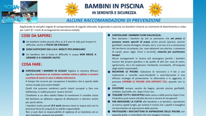 Scopri di più sull'articolo Bambini e sicurezza in piscina. L’opuscolo dell’ISS