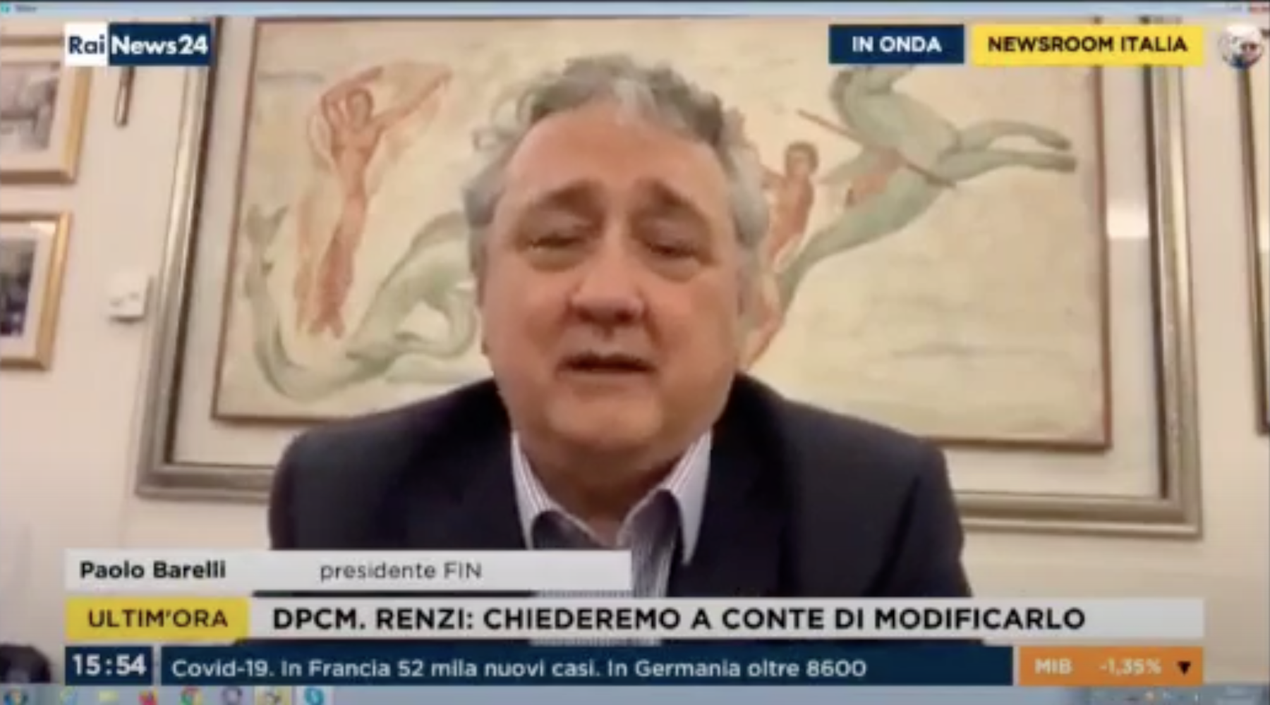 Scopri di più sull'articolo Il Presidente FIN Barelli a RAI news 24. “I giovani che non potranno fare sport, saranno per strada ammassandosi”