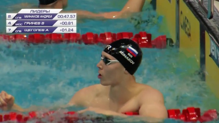 I 100 stile libero di Andrei Minakov (47.57). Il video della finale.