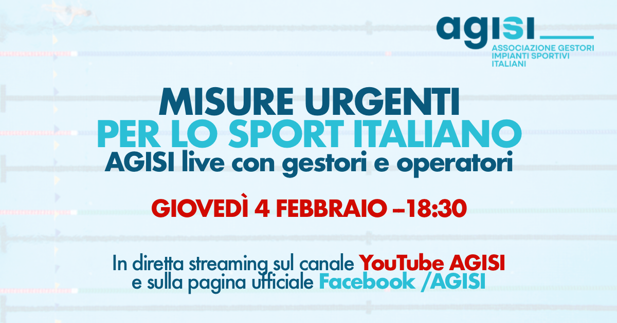 Scopri di più sull'articolo Misure urgenti per lo sport italiano, il live di AGISI