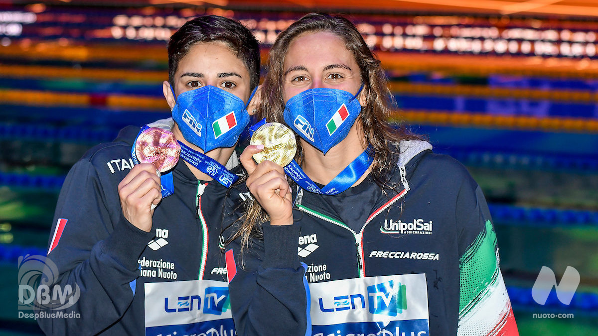 D5.  L’Italnuoto si tinge di rosa. 1500 SL D: Simona Quadarella padrona d’Europa, al Bronzo Martina Caramignoli. 4X200 femminile d’Argento. Sorpresa Panziera: argento nei 100 dorso.