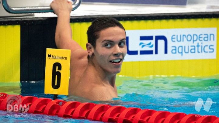 Scopri di più sull'articolo Il 16enne David Popovici a 1.46.15 nei 200 stile libero. In gara all’Eurojr di Roma