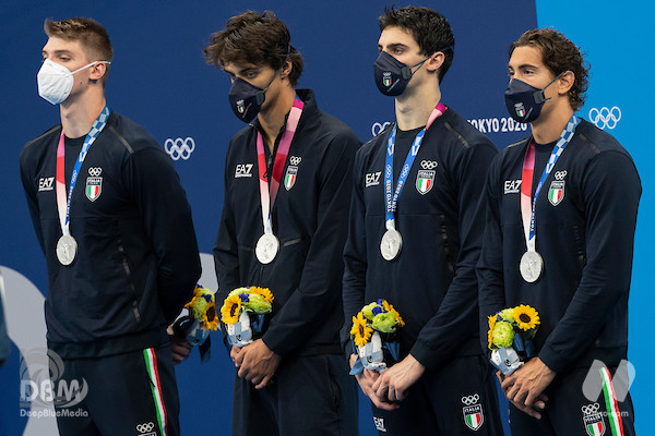 Scopri di più sull'articolo DAY 3. Semi & Finali. Argento e storia per la 4×100 stile libero uomini. 100 rana: Bronzo per Nicolò Martineghi (58.33).