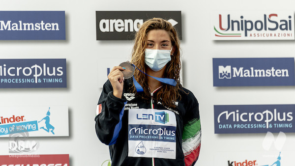 EuroJunior Day 5. 50 dorso: Erika Gaetani al bronzo (28.84). 1500 stile libero: Merve Tuncel (TUR) 15.55.23 EJR
