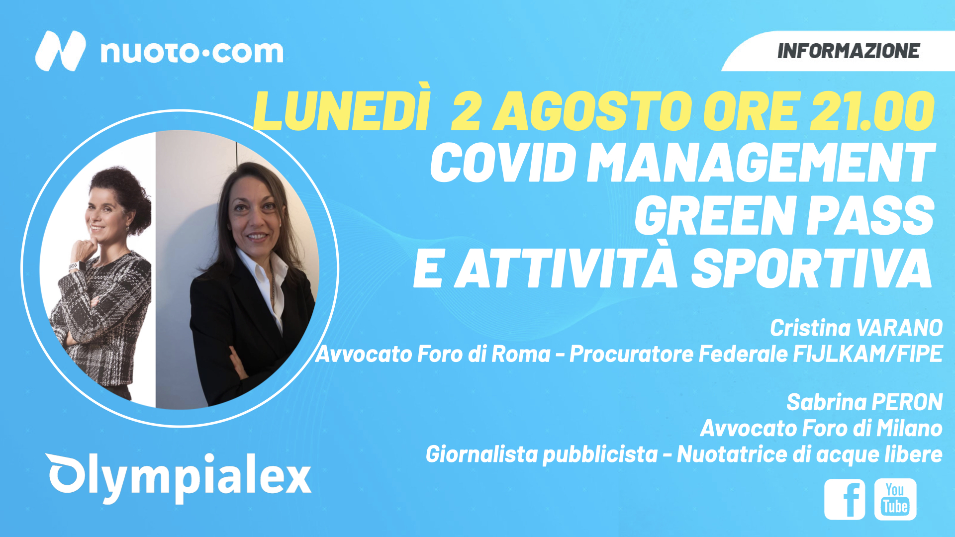 Green Pass in piscina: che fare? Questa sera Nuoto•live con Olympialex