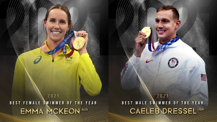 Anche per FINA i migliori dell’anno sono Emma McKeon e Caeleb Dressel