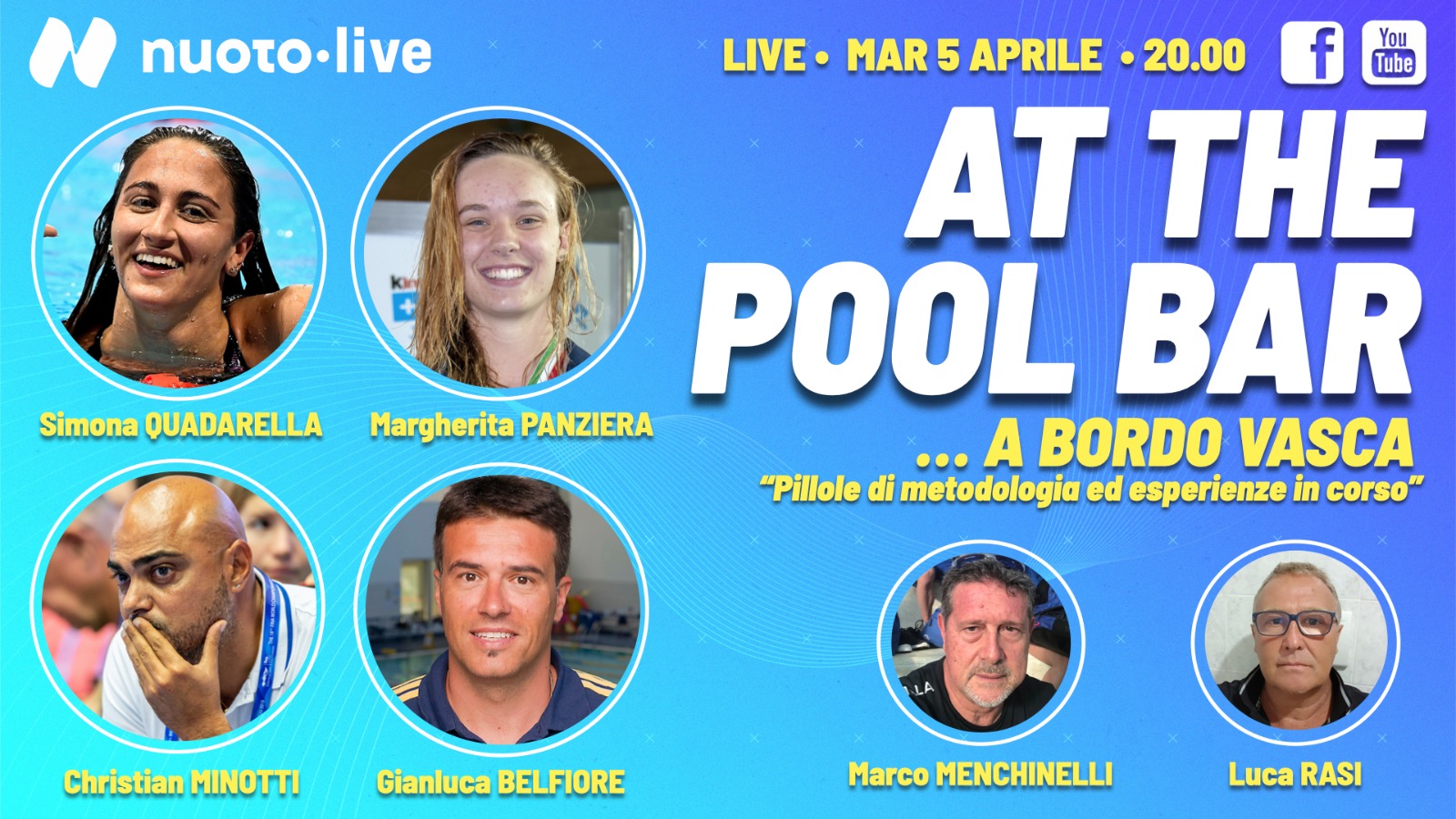 Questa sera torna “At The Pool Bar” con Margherita Panziera, Simona Quadarella, Gianluca Belfiore e Christian Minotti