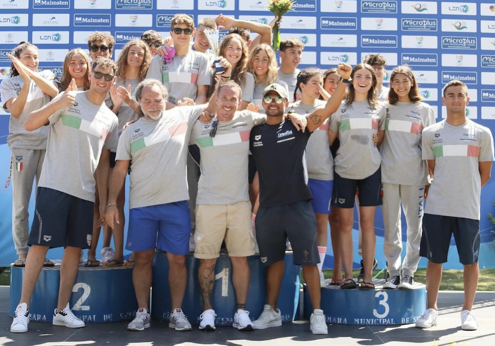 Scopri di più sull'articolo Conclusi gli Europei Juniores in acque libere. Italia prima nella classifica per nazioni. Giorno 3. Bronzo con la staffetta 5km mixed U16.