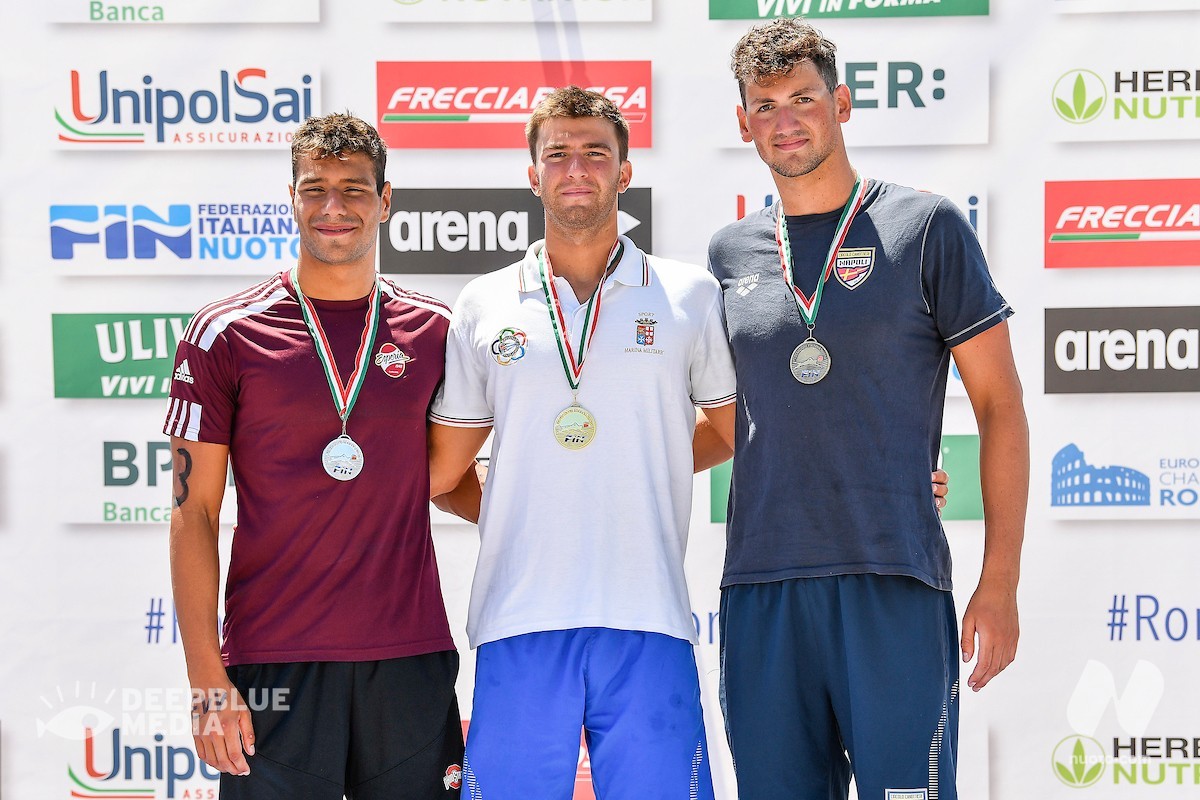 Scopri di più sull'articolo Assoluti Acque Libere. 2,5 km. Vincono Sofie Callo e Filadelli Andrea. L’Aurelia Nuoto vince la staffetta