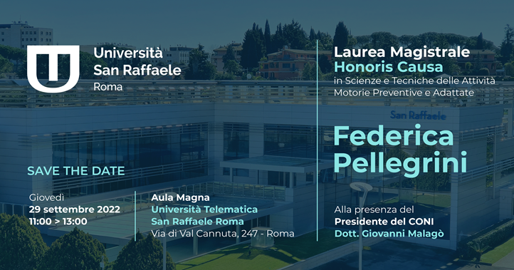 Università San Raffaele. Laurea Honoris Causa a Federica Pellegrini.