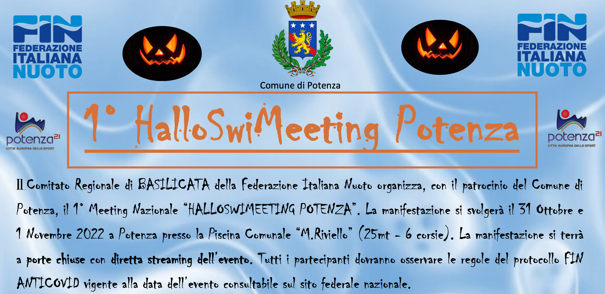 Gli azzurri Paltrinieri, Pilato e Acerenza all’Halloswimeeting di Potenza.