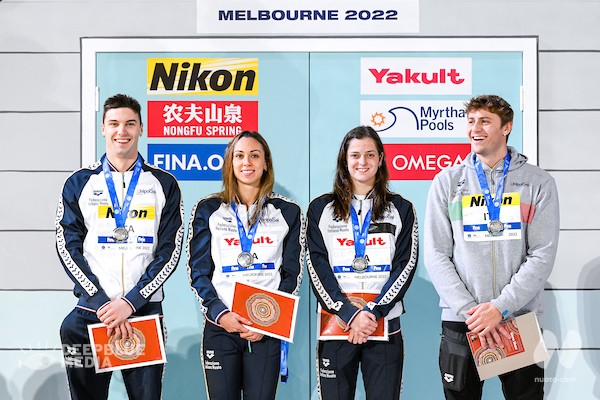 Scopri di più sull'articolo Melbourne. Day 2 PM.  Lorenzo Mora d’argento nei 100 dorso con RI (49.04). 4X50 mista mixed d’argento con ER.