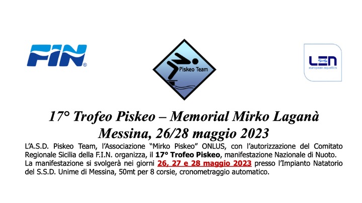 Scopri di più sull'articolo Messina. Risultati dal 17° Trofeo Piskeo – Memorial Mirko Laganà.