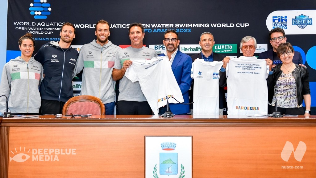 Dalla conferenza stampa della CdM Open Water di Golfo Aranci.