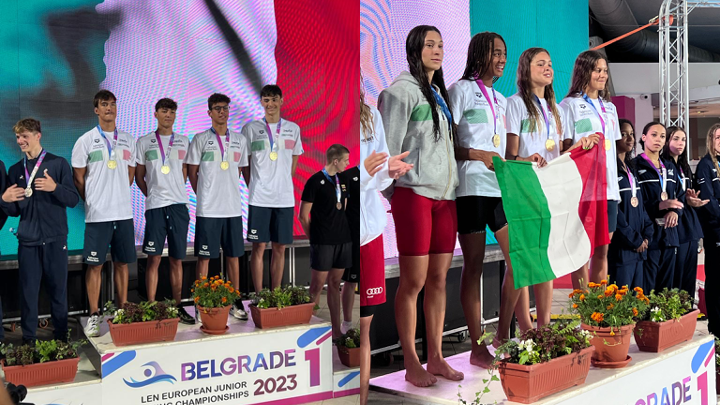 Scopri di più sull'articolo Euro Junior Belgrado. Day 1. Staffette 4×100 stile libero D’Oro. Del Signore RIR 50 dorso (25.40)