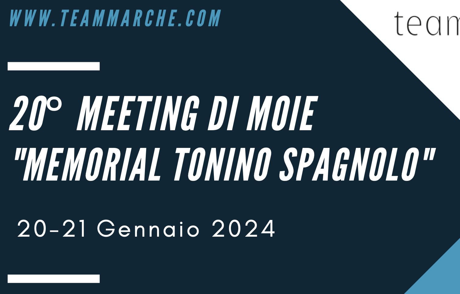 Scopri di più sull'articolo Risultati dal 20° Meeting di Moie – Memorial Tonino Spagnolo